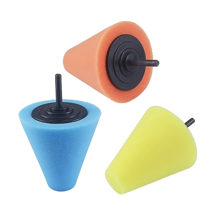 KIT DE 3 PIEZAS ESPONJAS PULIR EN FORMA DE CONO, AUTO - 3