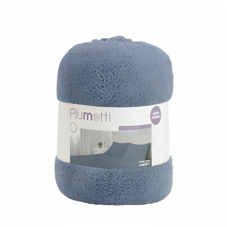 SÁBANAS SHERPA LISA 2 PLAZAS / AZUL – PLUMETTI - 3