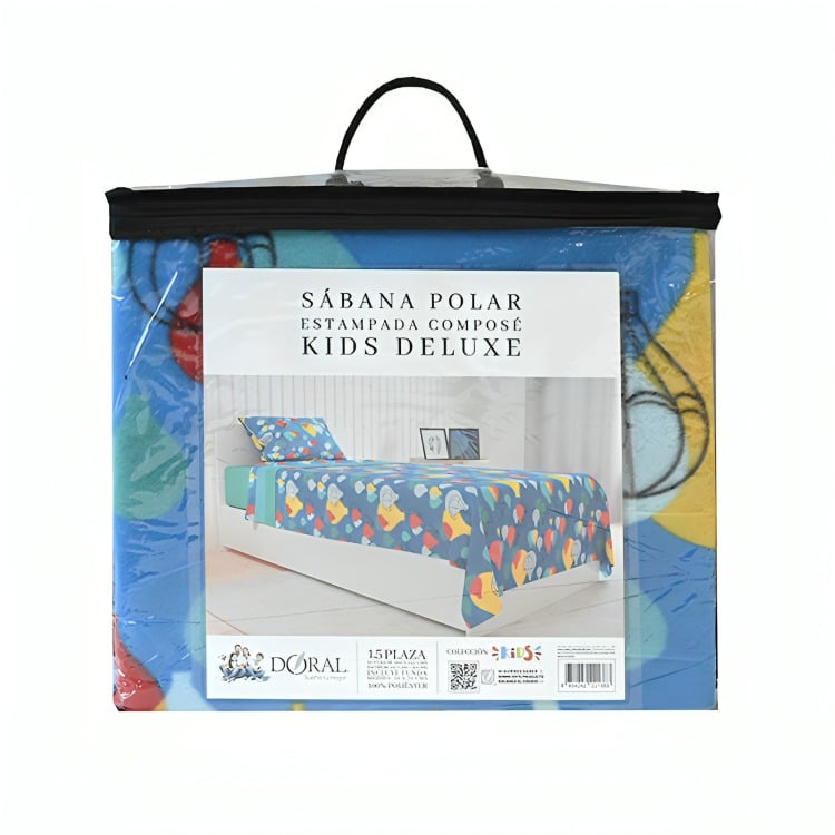 SÁBANAS POLAR COMPOSÉ 1.5 PLAZAS / RAMAS CORAL EN COLOR BLANCO – DORAL - 1