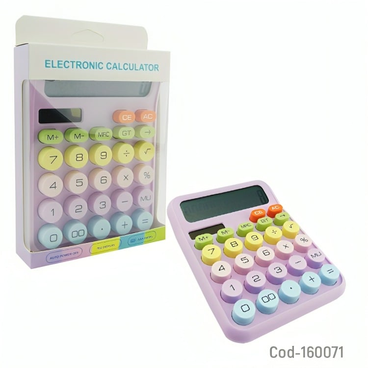 CALCULADORA DE 12 DIGITOS A PILAS Y LUZ - 3