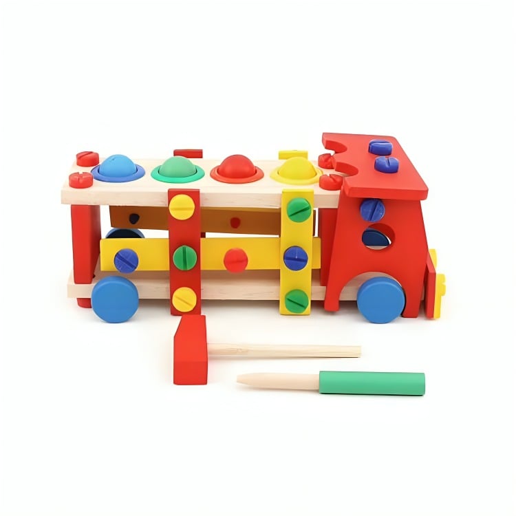 CAMIÓN MULTIFUNCIONAL CON MARTILLO JUGUETE MADERA - 3