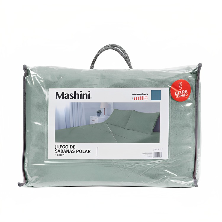 JUEGO DE SÁBANAS POLAR LISA 1.5 PLAZAS / VERDE – MASHINI - 3