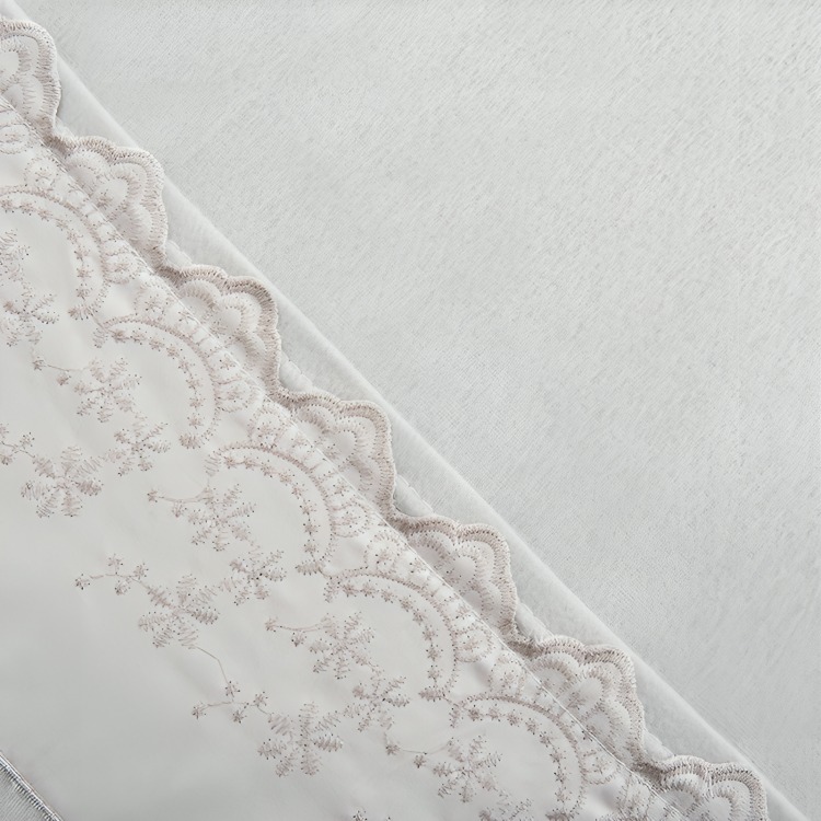 JUEGO DE SÁBANAS POLAR LISA BRODERIE 1.5 PLAZAS / GRIS – MASHINI - 1