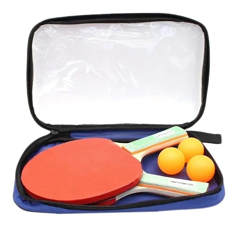 SET DE PALETA DE PING PONG, INCLUYE 3 PELOTAS - 1