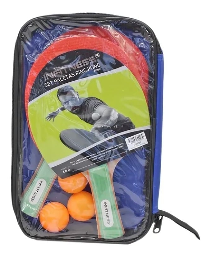 SET DE PALETA DE PING PONG, INCLUYE 3 PELOTAS - 2