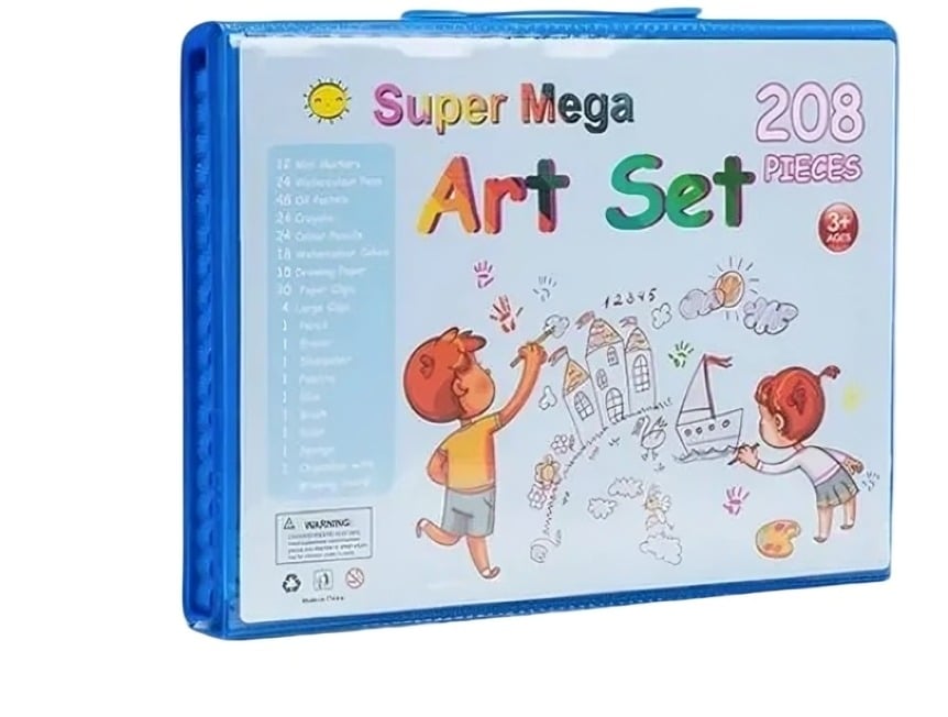 KIT DE ARTE Y PINTURA COLOREAR PARA NIÑOS 208 PIEZAS - 1