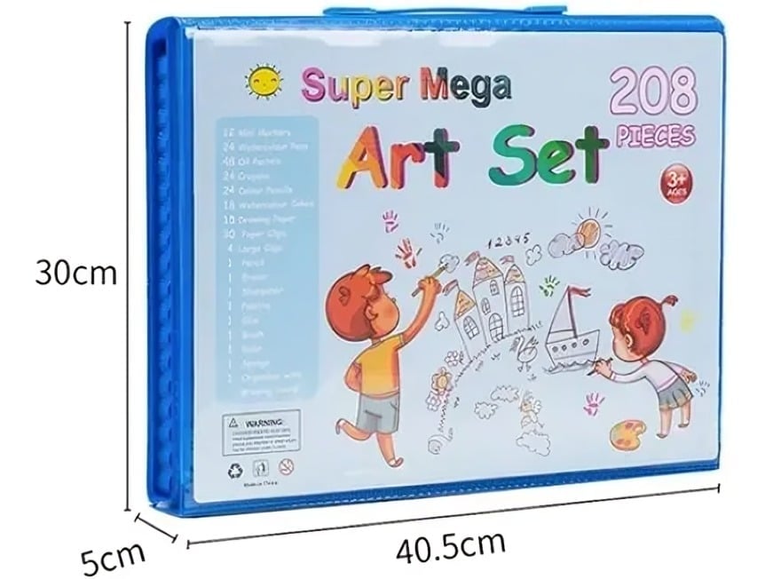 KIT DE ARTE Y PINTURA COLOREAR PARA NIÑOS 208 PIEZAS - 2