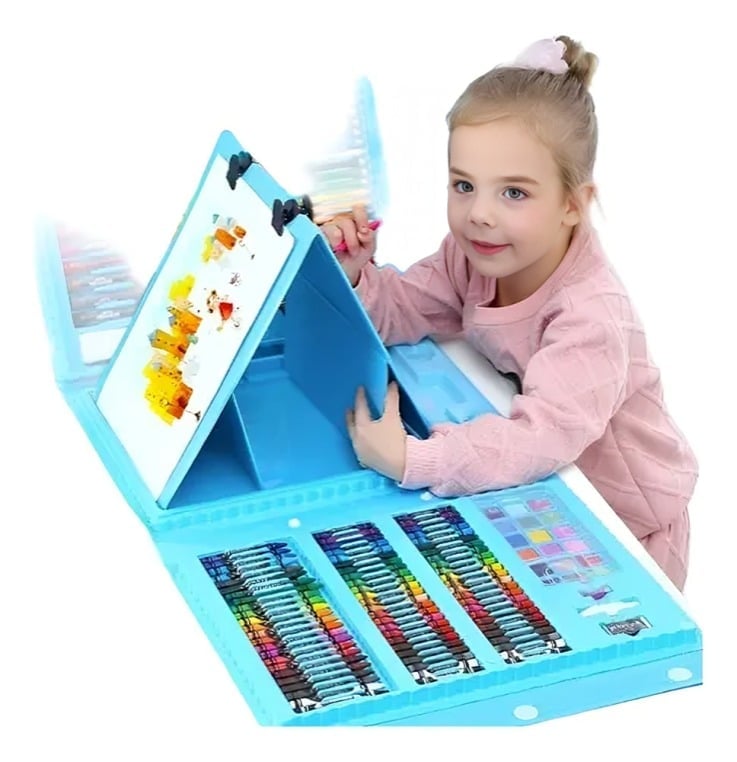 KIT DE ARTE Y PINTURA COLOREAR PARA NIÑOS 208 PIEZAS - 3