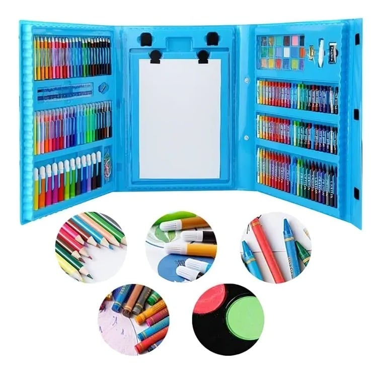 KIT DE ARTE Y PINTURA COLOREAR PARA NIÑOS 208 PIEZAS - 4