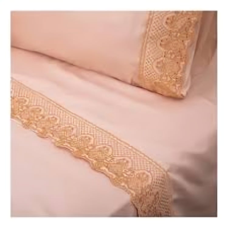 SÁBANAS MICROFIBRA BRODERIE SANTORINI 2 PLAZAS CORAL - 3