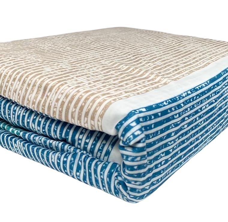 SÁBANAS MICRO PIEL DURAZNO 2.5 PLAZAS LINEAL BEIGE AZUL TURQUESA - 2