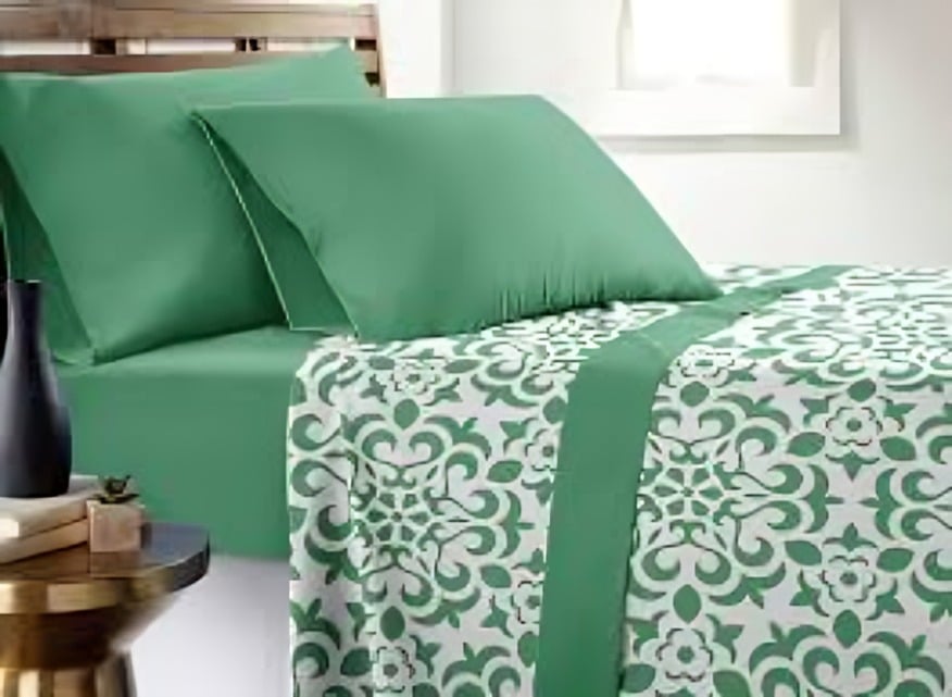 SÁBANAS ATERCIOPELADA COMPOSÉ 1.5 PLAZAS CÍRCULOS EN COLOR BLANCO Y VERDE - 3