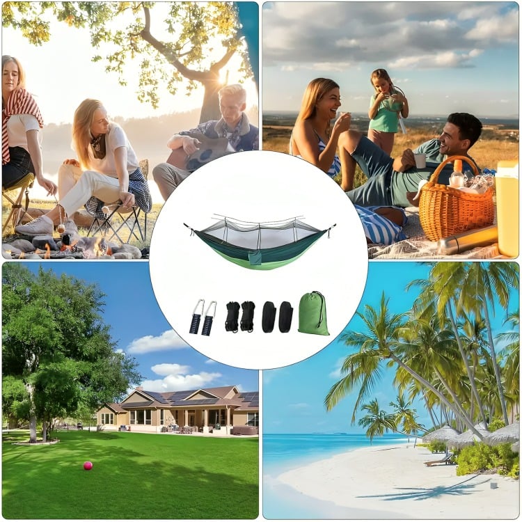 HAMACA PORTÁTIL CON MOSQUITERO PARA CAMPING AIRE LIBRE - 4