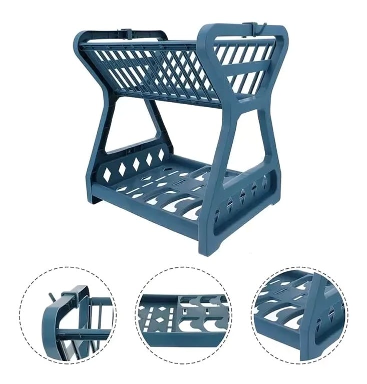 SECADOR ESCURRIDOR DE PLATOS 2 NIVELES PLASTICO ESCURRIDOR - 2