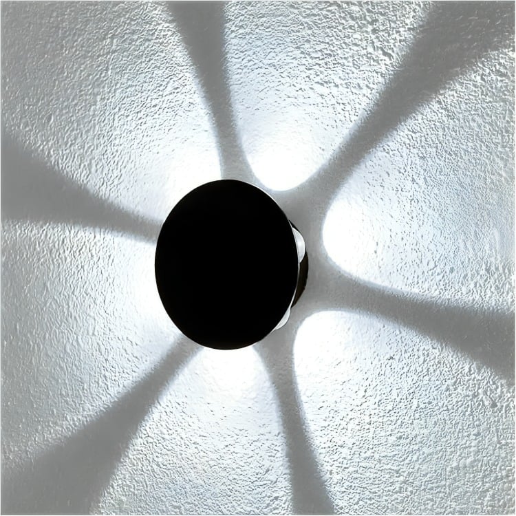 FOCO LED REDONDO EXTERIOR INTERIOR APLIQUE DE PARED 6 LED - 2