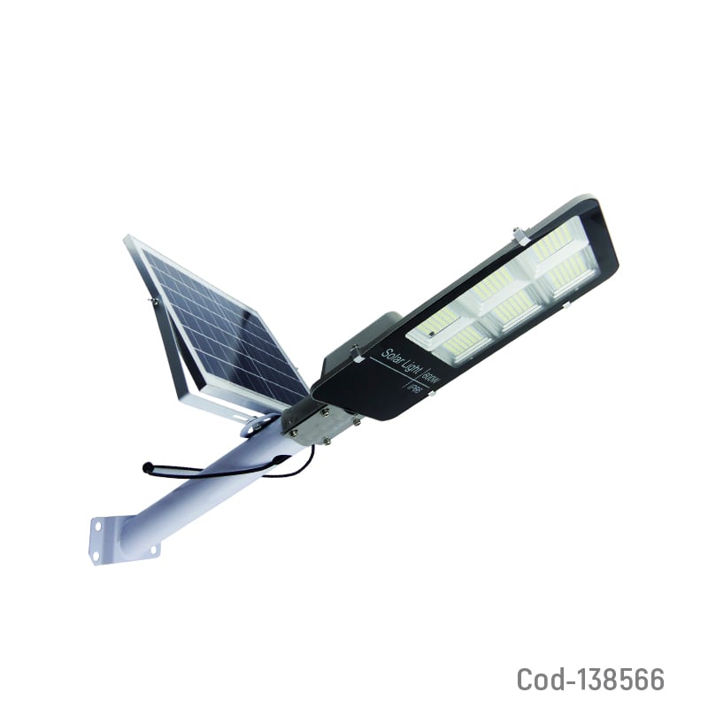 FOCO CON BRAZO SOLAR 600W METAL 394 LED 6 PLACAS CON CONTROL 21X49CM - 1