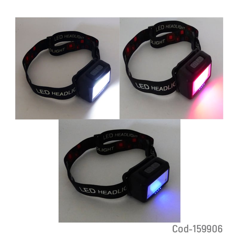 LINTERNA MINERO 1 LED COB LUZ BCA Y STROBO EN COLOR ROJO RECARGABLE USB TYPE-C INDICADOR DE CARGA - 1