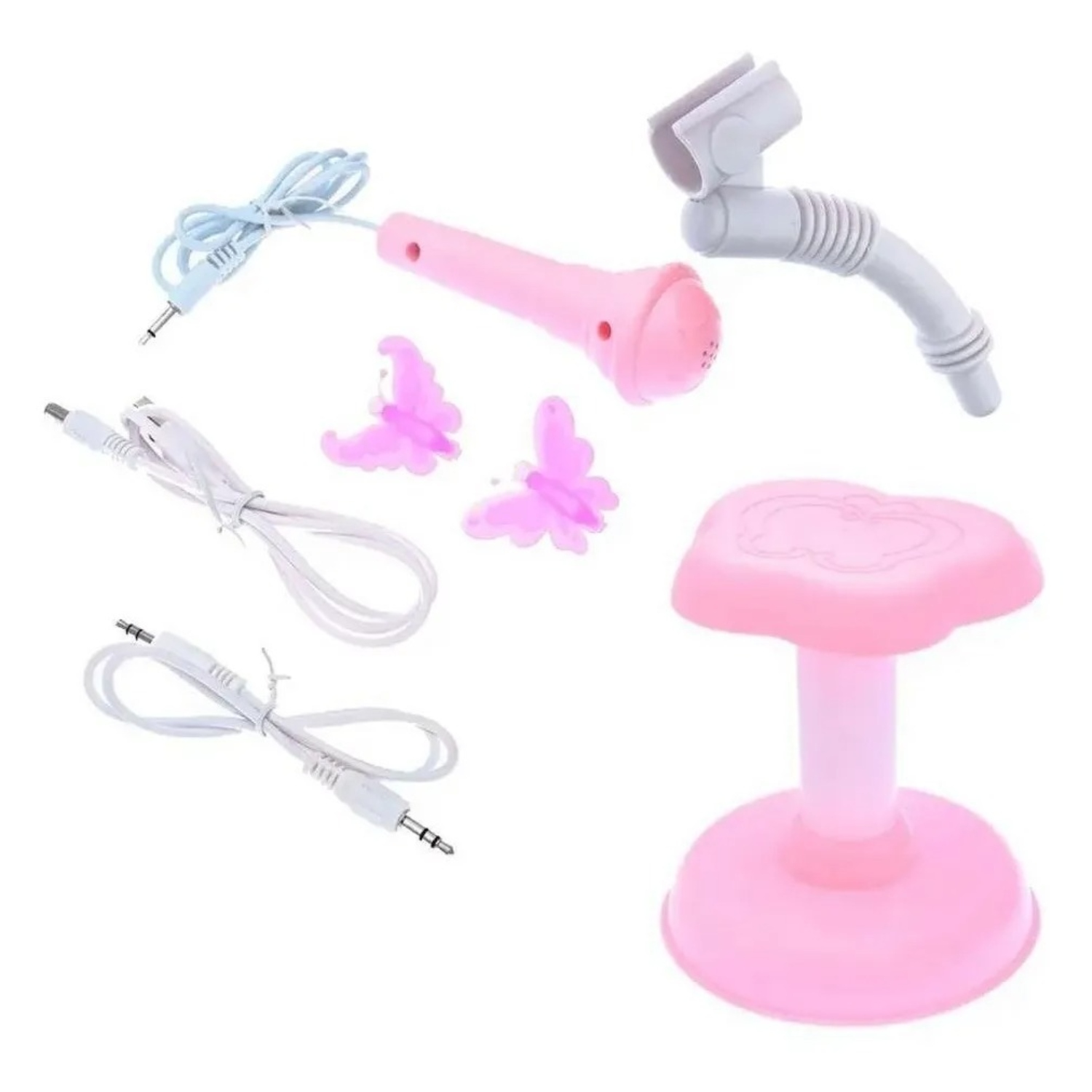 PIANO TOCADOR INFANTIL CON MICROFONO ESPEJO Y SILLA NIÑAS - 4