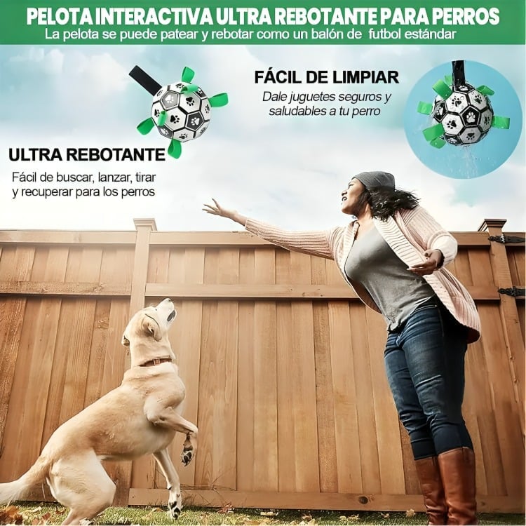 PELOTA PARA PERRO CON AGARRE JUGUETE PERRO PELOTA 15CM - 3