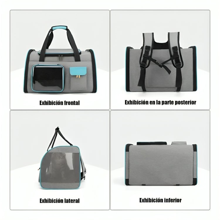 BOLSO TRANSPORTADOR PARA MASCOTA VIAJE MOCHILA TRANSPIRABLE - 1