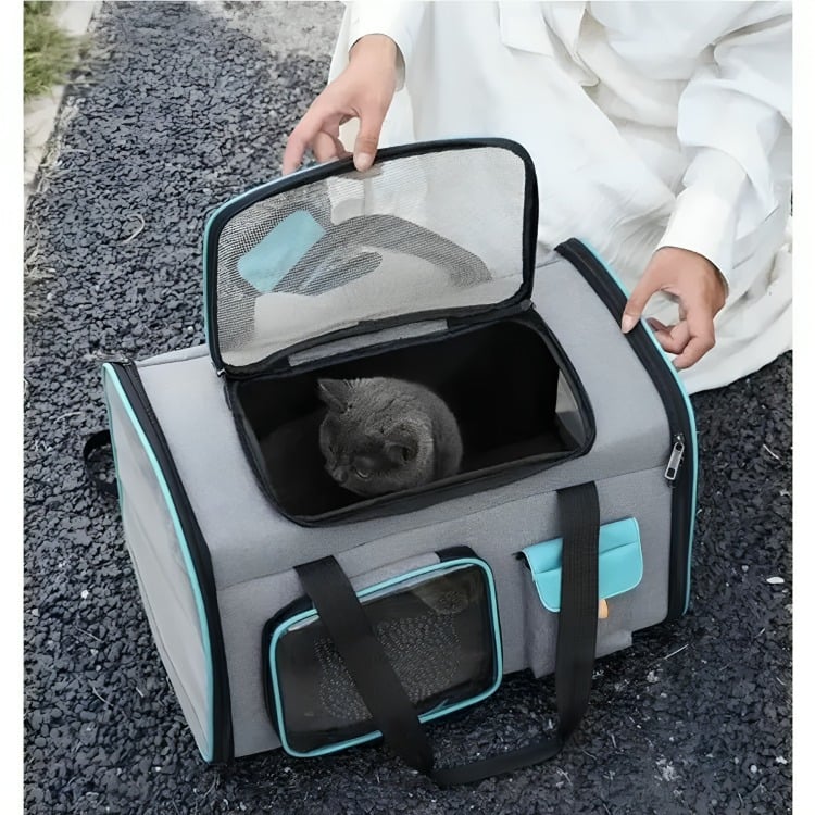 BOLSO TRANSPORTADOR PARA MASCOTA VIAJE MOCHILA TRANSPIRABLE - 3