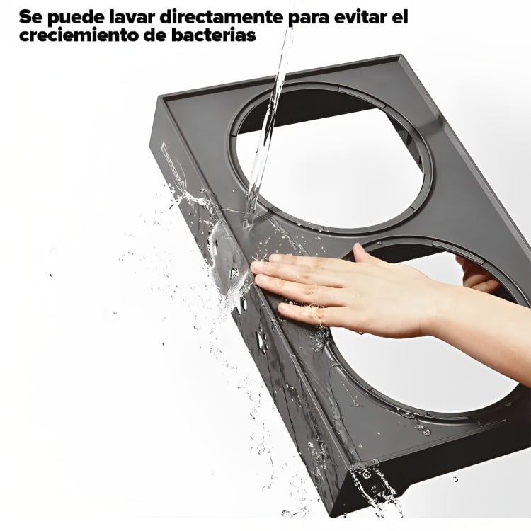 COMEDERO-BEBEDERO PARA PERROS ALTURA AJUSTABLE - PLATO ACERO - 5