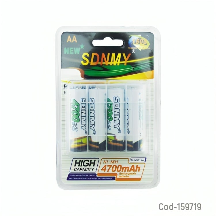 PILAS SDNMY AA SET X 4 PCS 1.2V RECARGABLE 4700 MAH CAJA PVC - 1
