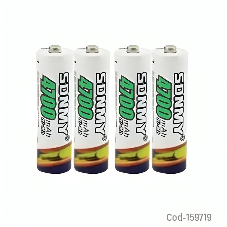 PILAS SDNMY AA SET X 4 PCS 1.2V RECARGABLE 4700 MAH CAJA PVC - 2