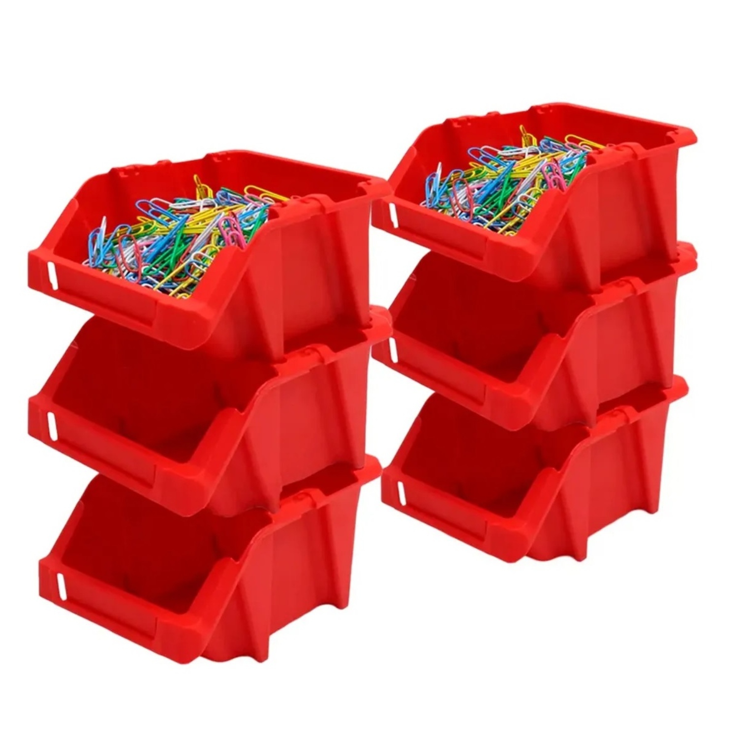 SET X 6 ORGANIZADORES APILABLE #10 / ROJO – REYPLAST - 1
