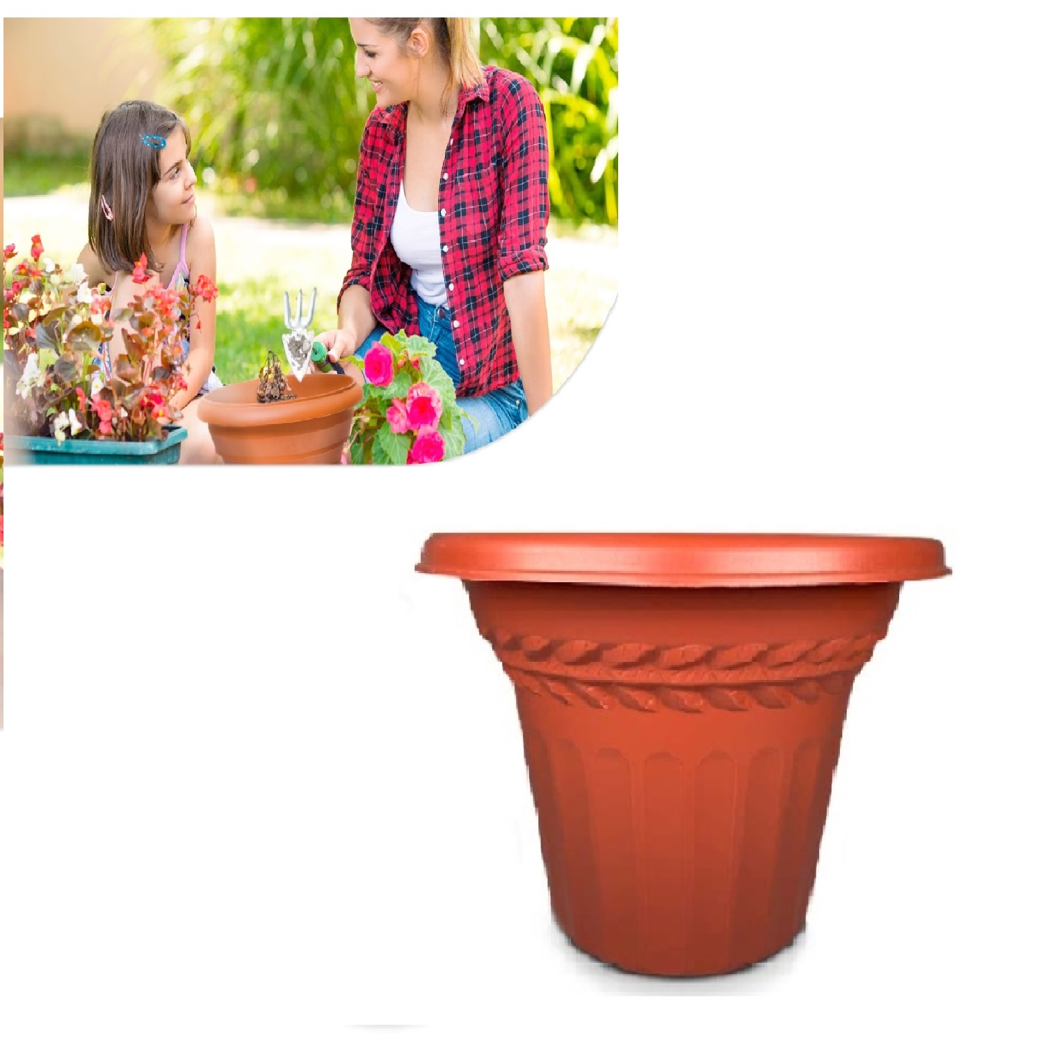 MACETA REDONDA GRECCA N°16 – REYPLAST - 1