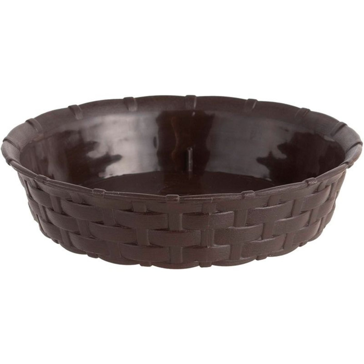 PACK X 4 PLATO MACETA REDONDA ESTILO RATAN 33×30 CM MARRON MORRO – REYPLAST - 3