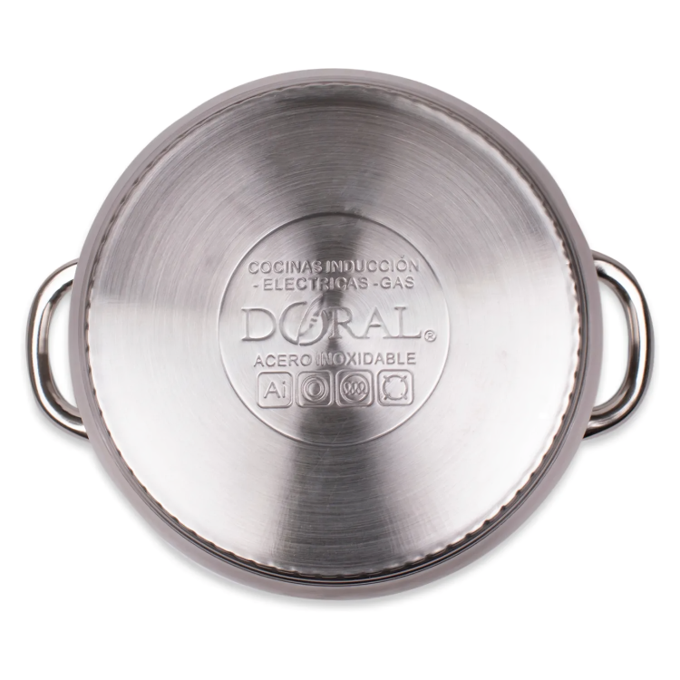 OLLA ACERO 26 CM TAPA DE VIDRIO KASSEL – DORAL - 2