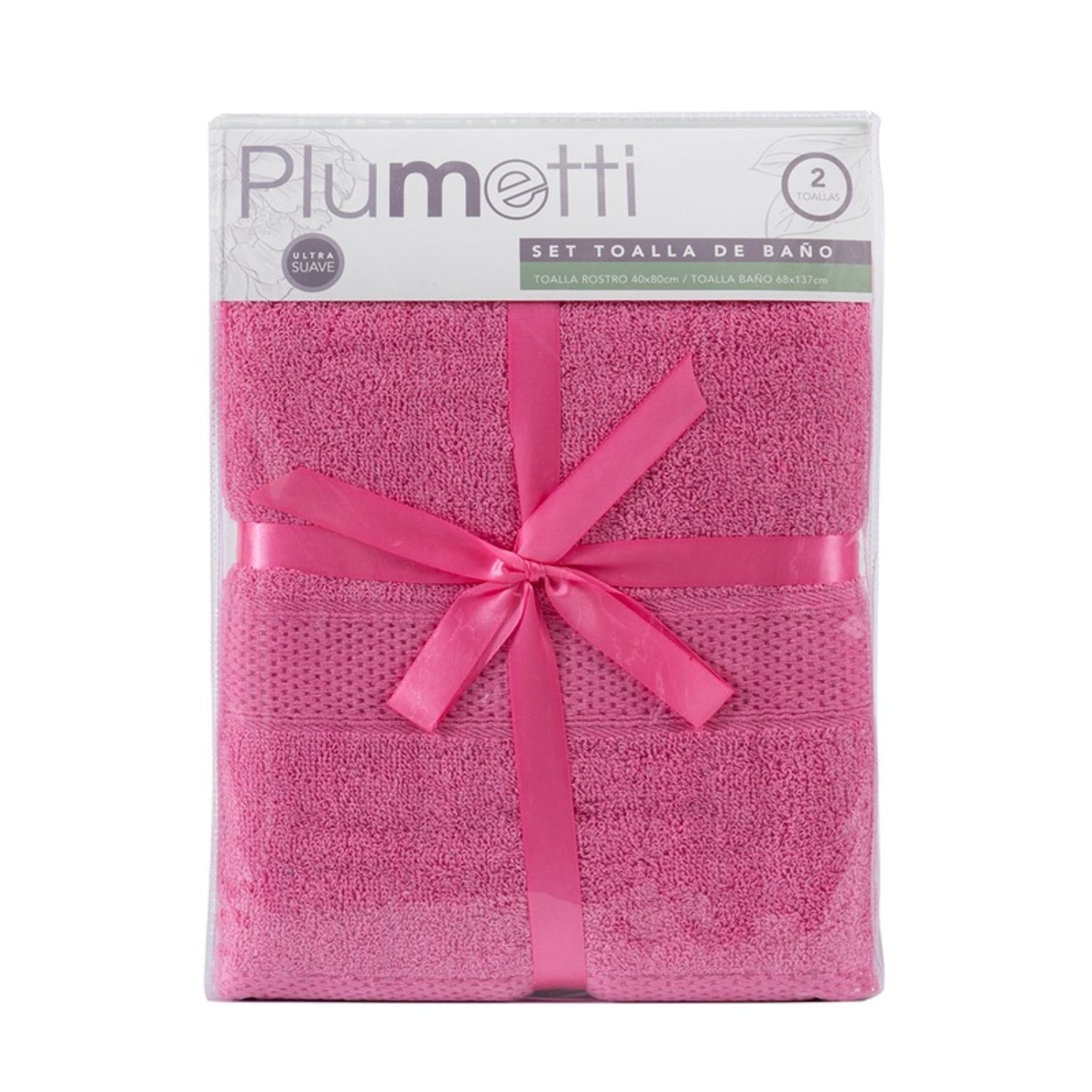 SET 2 TOALLAS COLORIX 380 GRS / FUCSIA – PLUMETTI - 1
