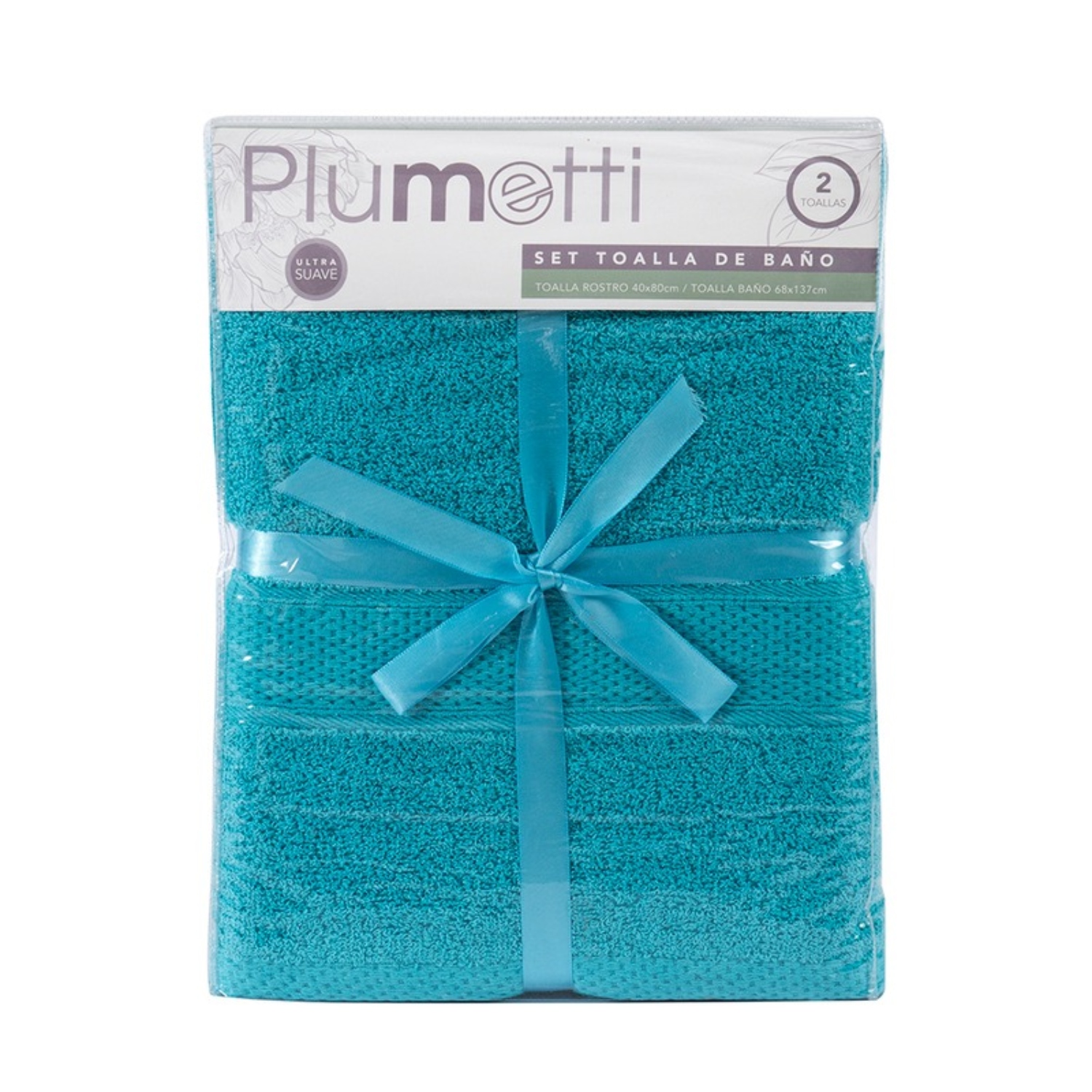 SET 2 TOALLAS COLORIX 380 GRS / CELESTE – PLUMETTI - 2