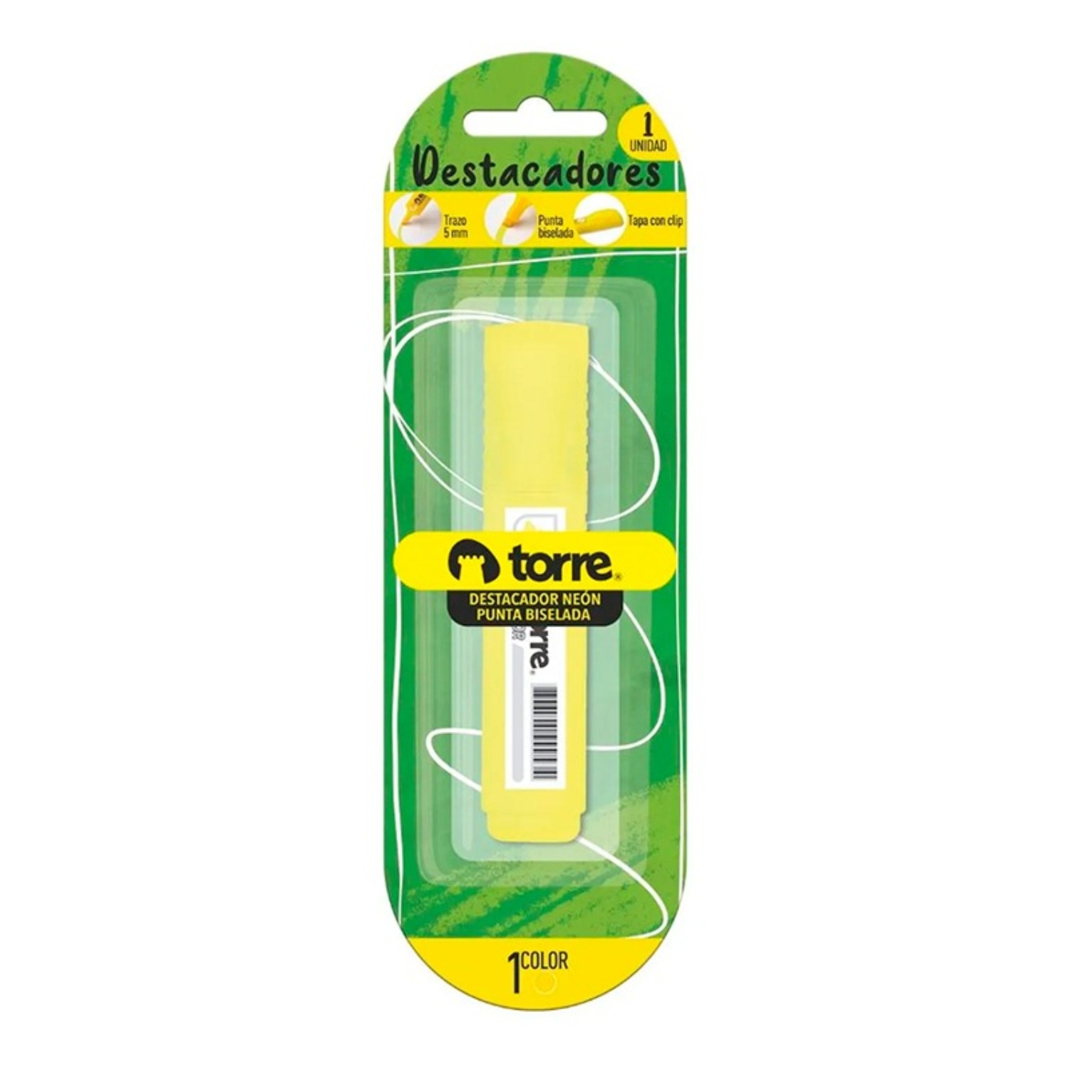 PACK X 4 DESTACADOR PUNTA BISELADA AMARILLO BLISTER – TORRE - 3