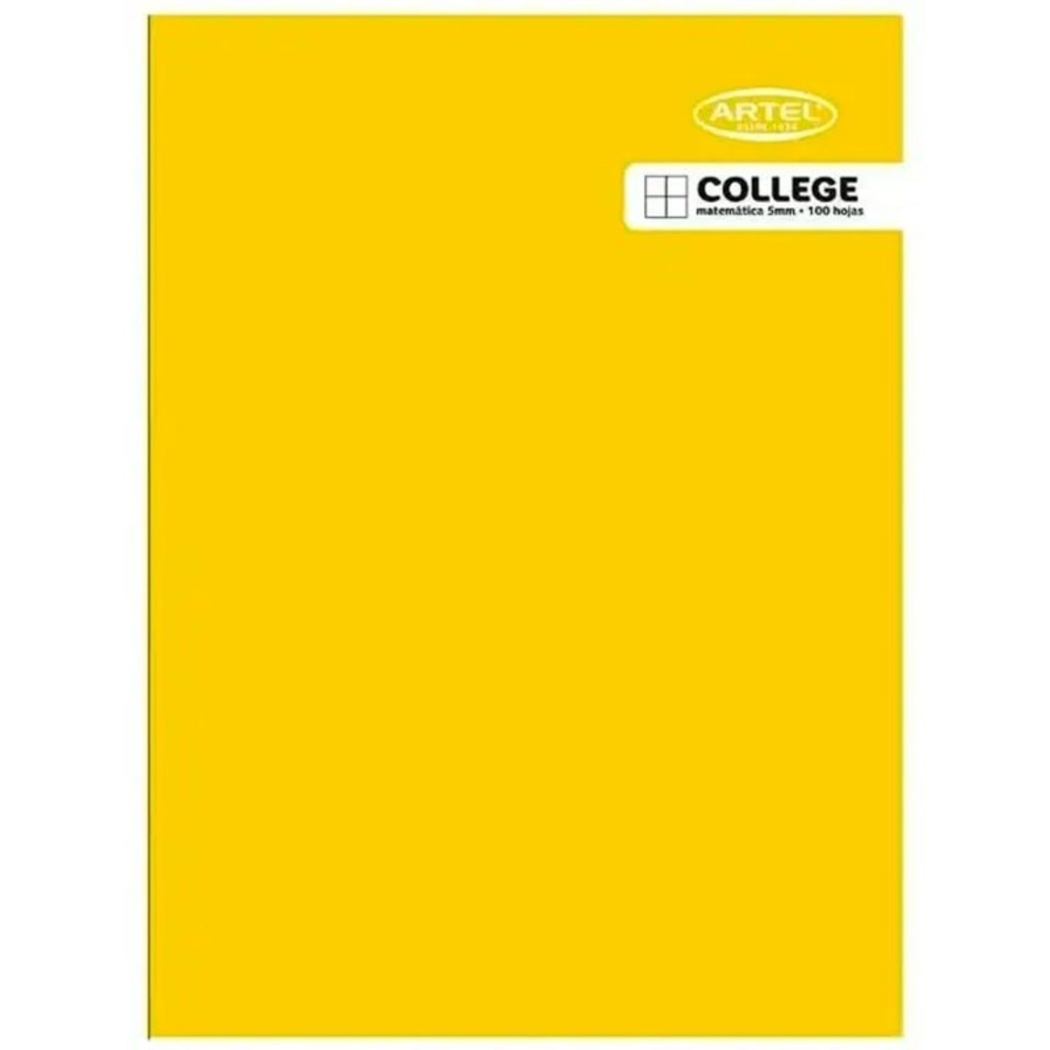 PACK X 4 CUADERNO COLLEGE 100 HOJAS 5 MM / AMARILLO – ARTEL - 3