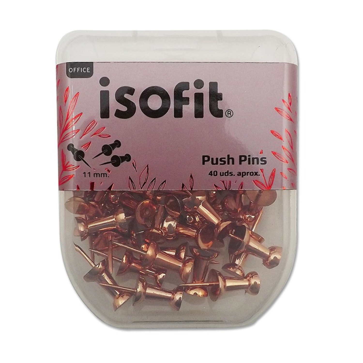 PACK X 4 PUSH PINS DSG/W 11MM / COBRE – ISOFIT - 2