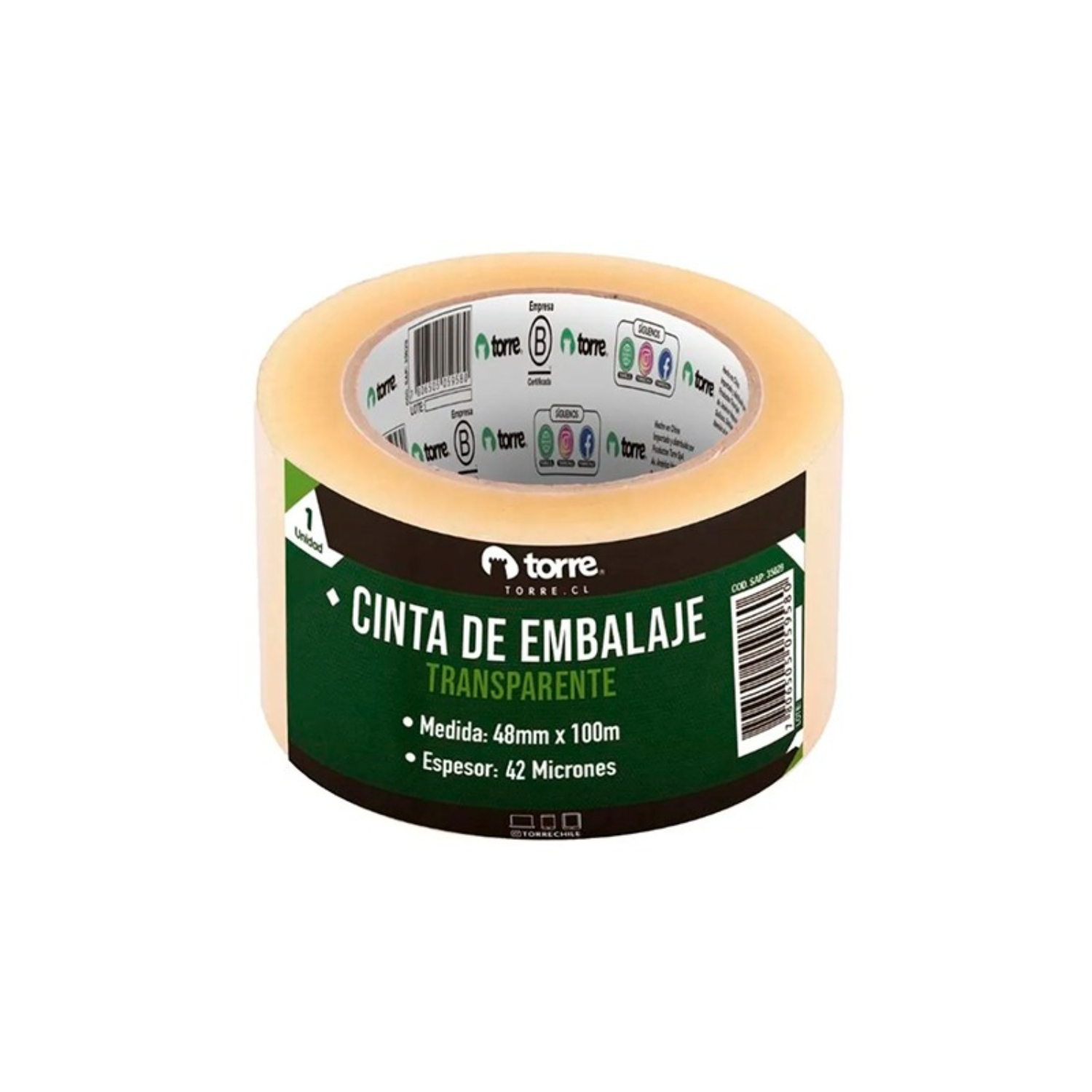 CINTA DE EMBALAJE TRANSPARENTE 48MM. X100M. – TORRE - 2