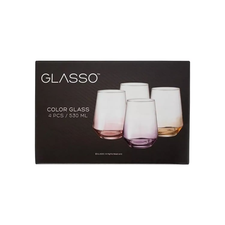 SET DE 4 VASOS GLASSO FONDO COLOR - COLORES - 3