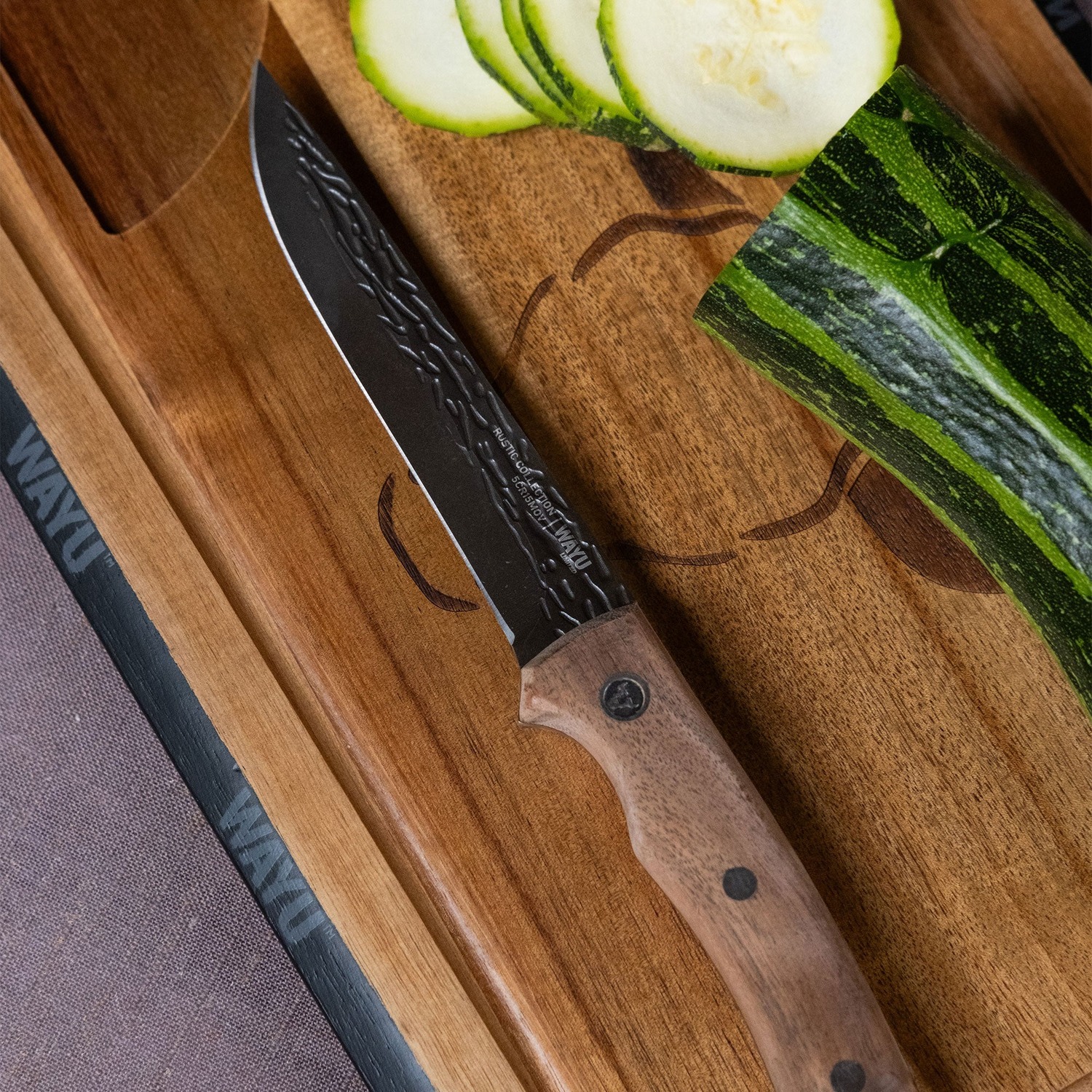 CUCHILLO UTILIY CON FUNDA RUSTIC COLECCTION WAYU - 2