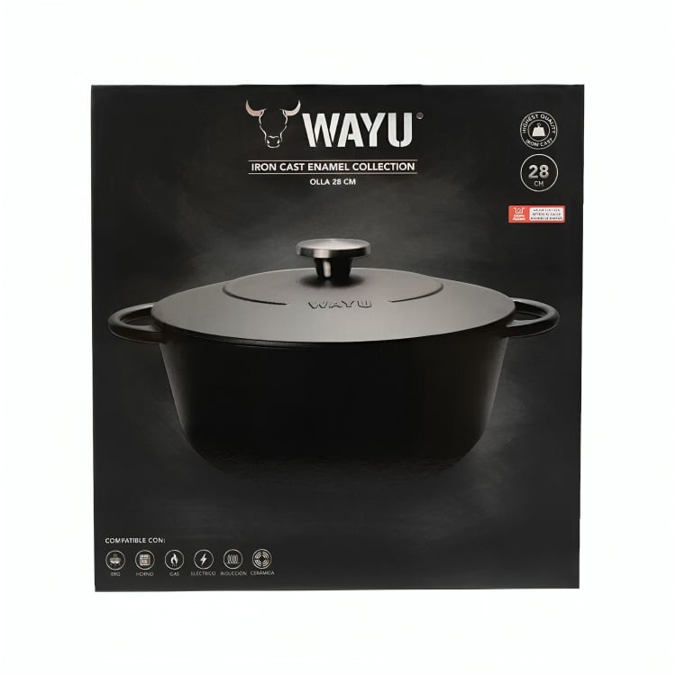 OLLA ENAMEL 28CM IRON CAST WAYU - 1