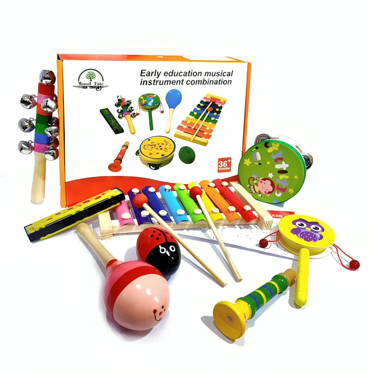 SET 8 INSTRUMENTO MUSICALES  MADERA PARA NIÑOS - 2