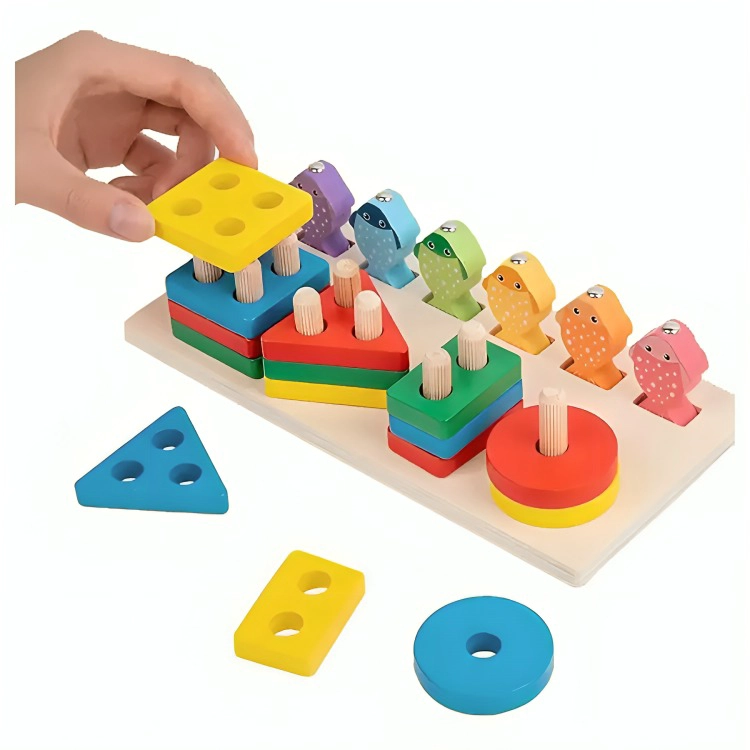 JUEGO DE PESCA JUGUETE MADERA PARA NIÑOS - 1