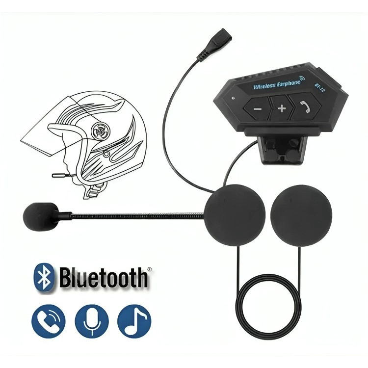AUDIFONO CASCO MOTO AURICULARES BLUETOOTH LLLAMADA MP3 - 3
