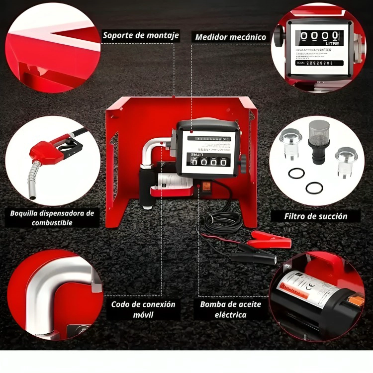 BOMBA TRASVASIJE DE COMBUSTIBLE DIESEL Y KEROSENE 24V - 3