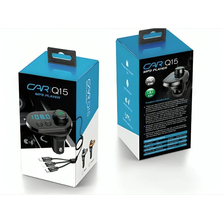 TRANSMISOR 5 EN 1 FM BLUETOOTH USB MP3 AUTO - 3