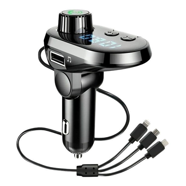 TRANSMISOR 5 EN 1 FM BLUETOOTH USB MP3 AUTO - 4