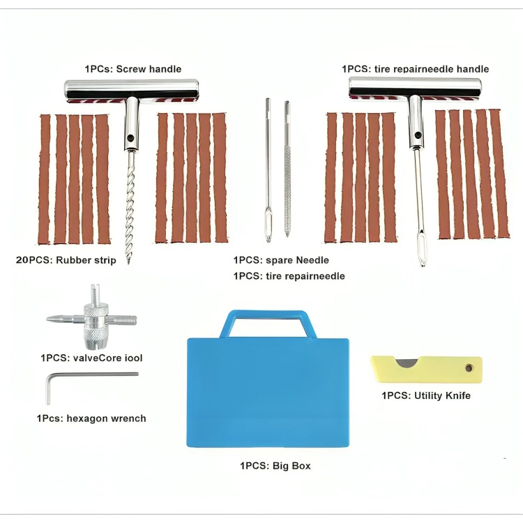 KIT 27 PIEZAS REPARACION PINCHAZOS NEUMATICO EMERGENCIA AUTO - 3