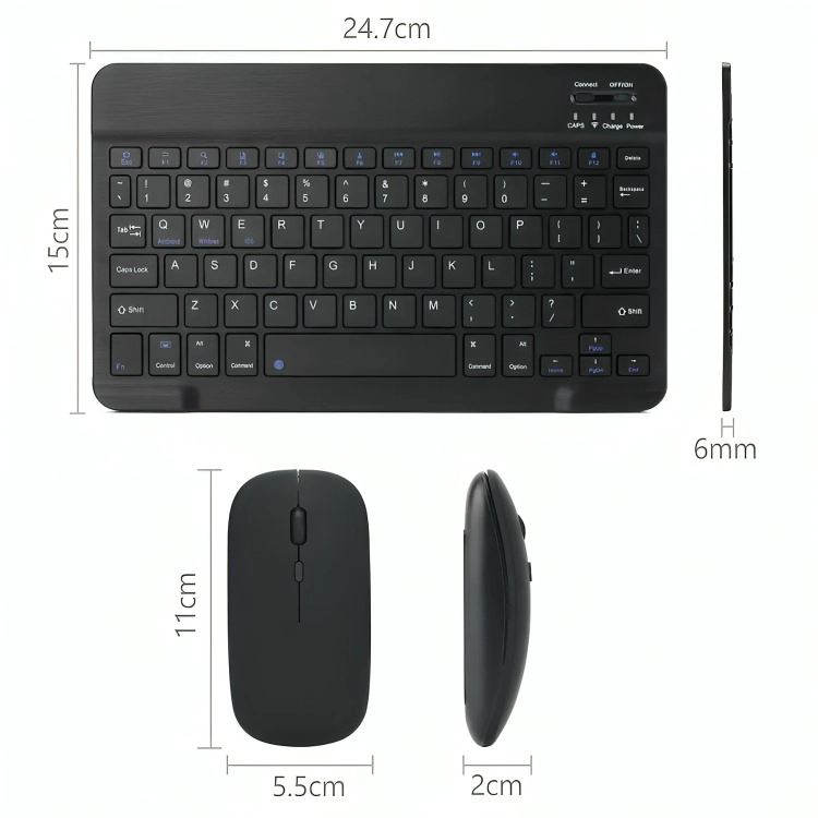 KIT TECLADO + MOUSE INALAMBRICO BLUETOOTH NEGRO - 2