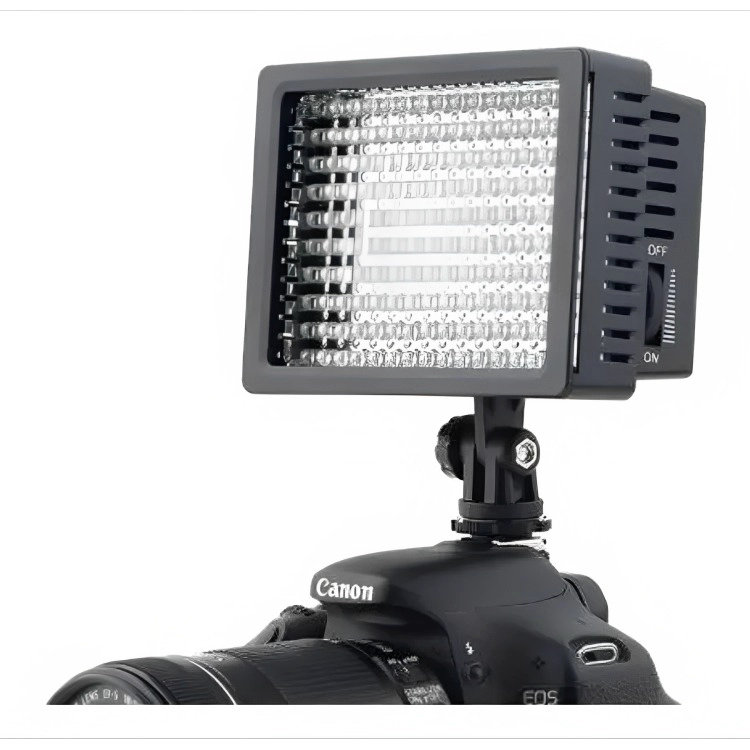 FOCO LED 160 LUCES FLASH CAMARA VIDEOGRABADORA + 2 FILTROS - 1